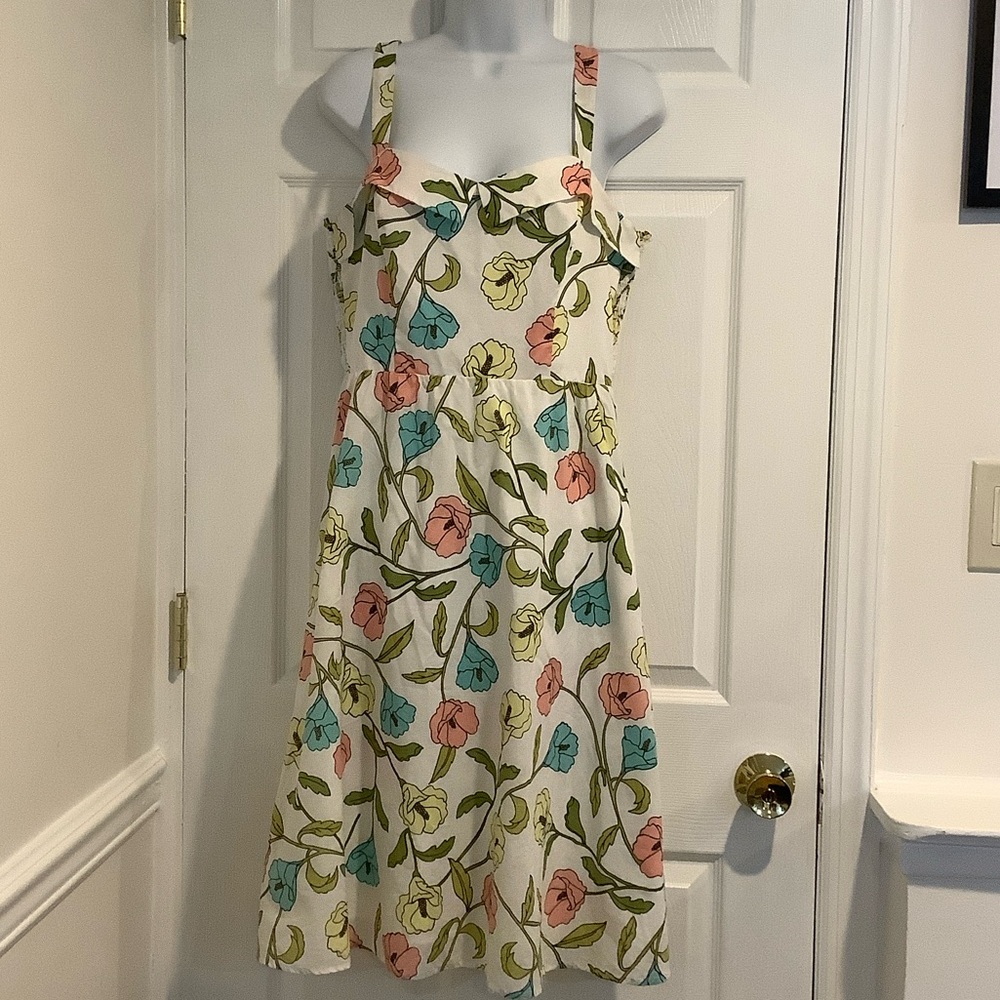LAUNDRY by SHELLI SEGAL 100% Cotton Cottagecore Resortwear Wedding Guest Dress 6